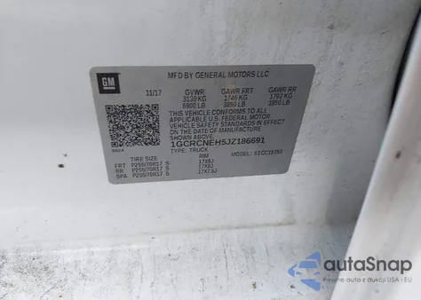 2018 Chevrolet Silverado 1500 Wt z USA, uszkodzony, nr VIN 1GCRCNEH5JZ186691